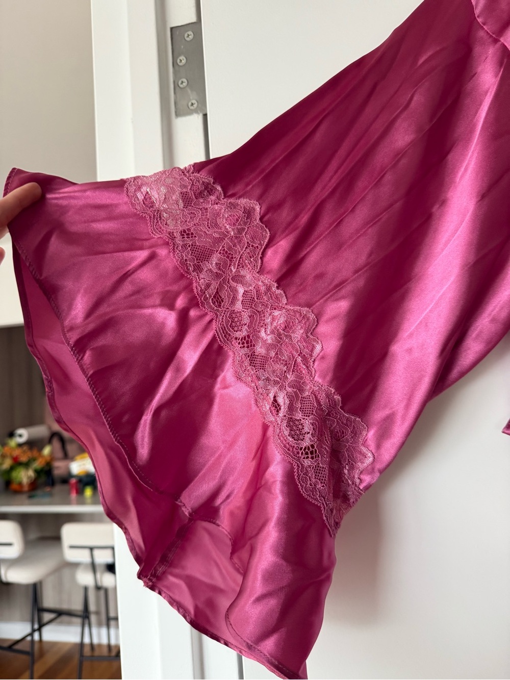 Pink Silky Robe - Picture 2 of 5